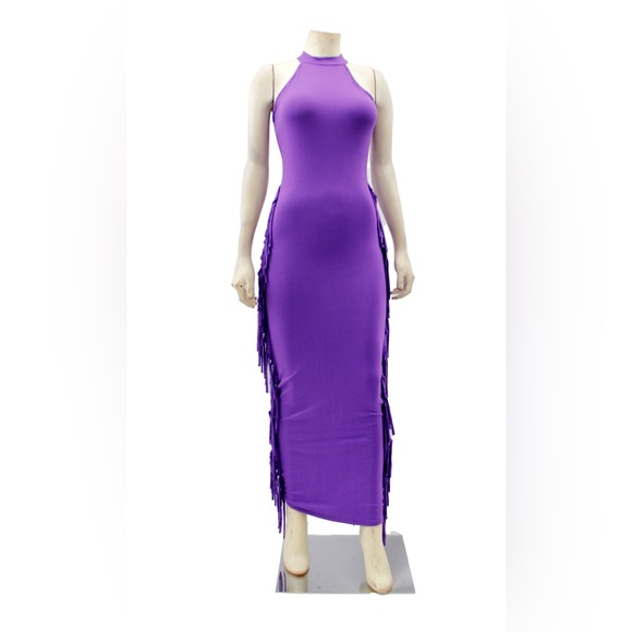 PURPLE FRINGES SKIRT SET main image 0